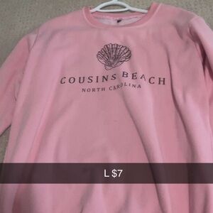 Cousins Beach Pink Crew Neck Sweater